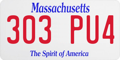 MA license plate 303PU4