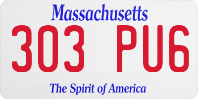 MA license plate 303PU6