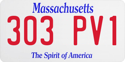MA license plate 303PV1