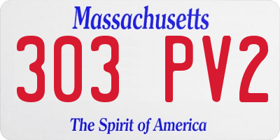 MA license plate 303PV2