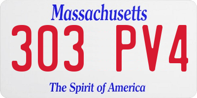MA license plate 303PV4