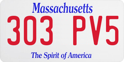 MA license plate 303PV5