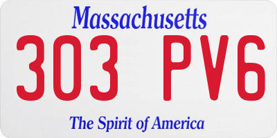 MA license plate 303PV6