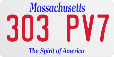 MA license plate 303PV7