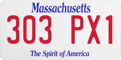 MA license plate 303PX1