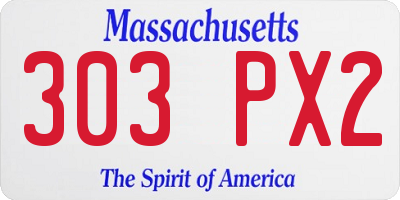 MA license plate 303PX2