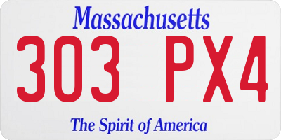 MA license plate 303PX4