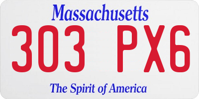 MA license plate 303PX6