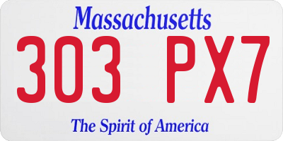 MA license plate 303PX7