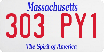 MA license plate 303PY1