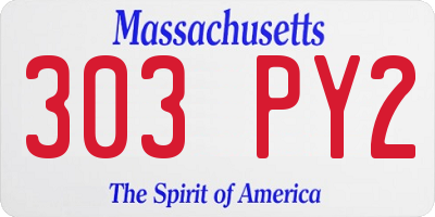 MA license plate 303PY2