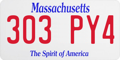 MA license plate 303PY4