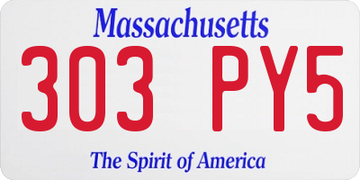 MA license plate 303PY5