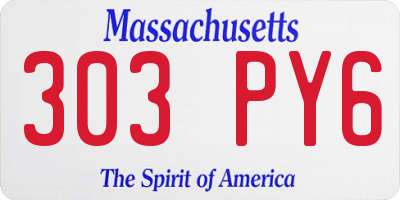 MA license plate 303PY6