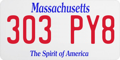 MA license plate 303PY8