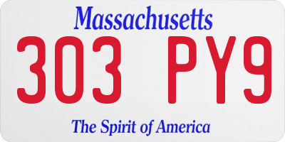 MA license plate 303PY9