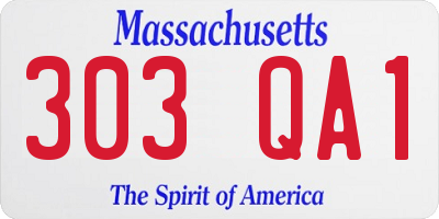 MA license plate 303QA1