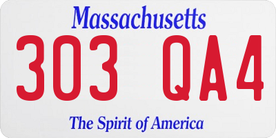 MA license plate 303QA4