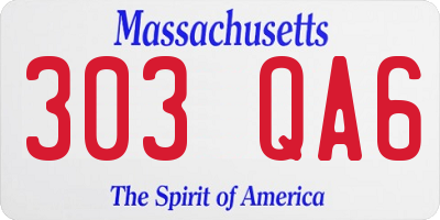 MA license plate 303QA6