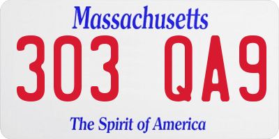 MA license plate 303QA9