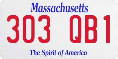 MA license plate 303QB1