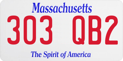 MA license plate 303QB2