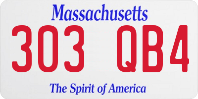 MA license plate 303QB4
