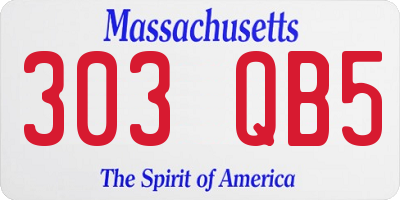 MA license plate 303QB5
