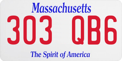 MA license plate 303QB6