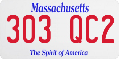 MA license plate 303QC2