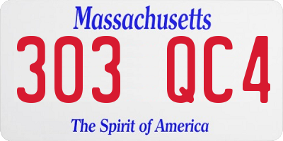 MA license plate 303QC4