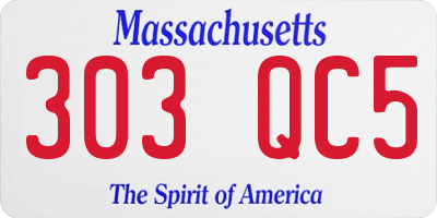 MA license plate 303QC5