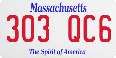 MA license plate 303QC6
