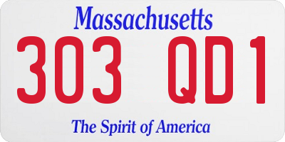MA license plate 303QD1