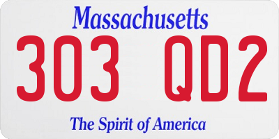 MA license plate 303QD2