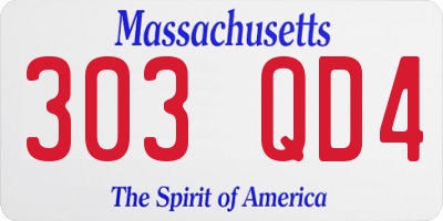 MA license plate 303QD4
