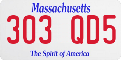 MA license plate 303QD5