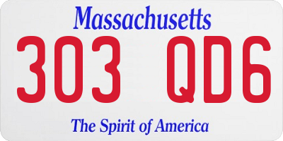 MA license plate 303QD6
