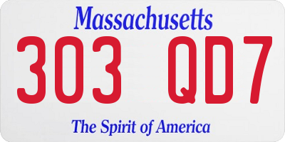 MA license plate 303QD7