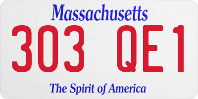 MA license plate 303QE1