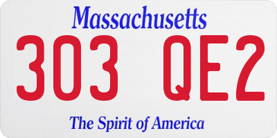 MA license plate 303QE2