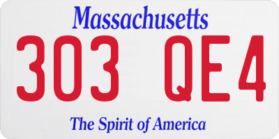 MA license plate 303QE4