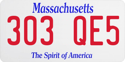 MA license plate 303QE5