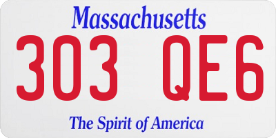 MA license plate 303QE6