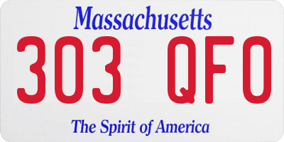 MA license plate 303QF0