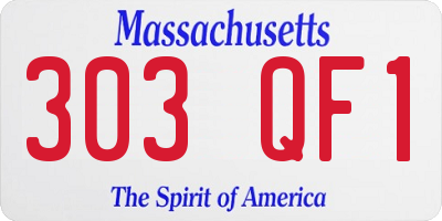 MA license plate 303QF1