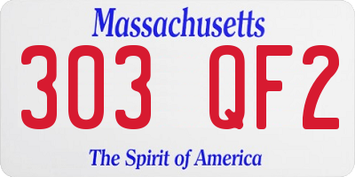 MA license plate 303QF2