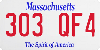 MA license plate 303QF4