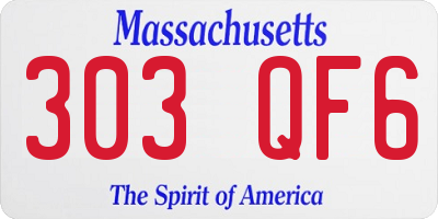 MA license plate 303QF6