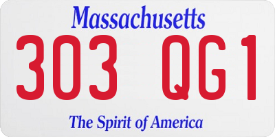 MA license plate 303QG1